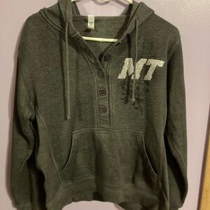 Y2K grunge button hoodie